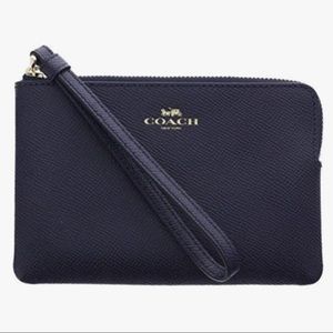 Coach Corner Zip Wristlet - Midnight